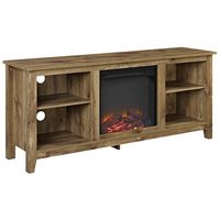 Walker Edison - Open Storage Fireplace TV Stand for Most TVs Up to 65