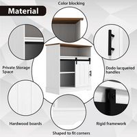 Bestier - 31.5in Bathroom Floor Cabinet, Farmhouse Storage Cabinet with Sliding Barn Door and Ope... - Left View