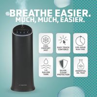 PureGuardian - 1.5 Gal. Ultrasonic Cool Mist Humidifier - Onyx black - Left View