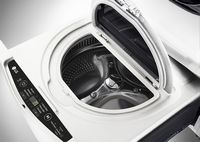 LG - SideKick 1.0 Cu. Ft. High-Efficiency Smart Top Load Pedestal Washer with 3-Motion Technology... - Left View