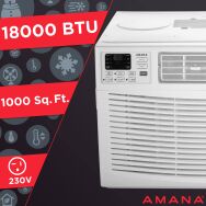Amana - 1,000 Sq. Ft. 18,000 230V Window Air Conditioner - White - Left View