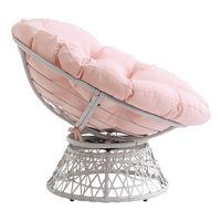 OSP Home Furnishings - Papasan Chair - Pink - Left View