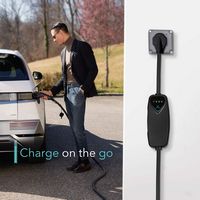 Lectron - J1772 Level 2 NEMA 14-50 WiFi Electric Vehicle (EV) Charger-up to 40A- 16' - Black - Left View