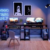 Bestier Gaming Monitor Shelf Desk with Storage -55