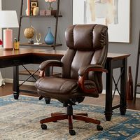 La-Z-Boy - Big & Tall Bonded Leather Executive Chair - Biscuit Brown - Left View