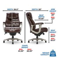 La-Z-Boy - Cantania Bonded Leather Executive Office Chair - Coffee Brown - Left View