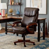 La-Z-Boy - Big & Tall Air Bonded Leather Executive Chair - Vino Brown - Left View