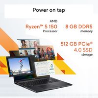 ASUS - Vivobook 16 WUXGA Laptop - AMD Ryzen 5 150 - 8GB RAM - 512GB SSD - Indie Black - Left View