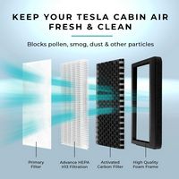 Lectron - Cabin Air Filter Replacement for Tesla Model 3/Model Y (2 Pack) - Black - Left View