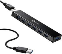 j5create - USB 3.0 7-Port HUB - Black - Left View