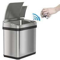 iTouchless - 2.5 Gallon Touchless Sensor Trash Can with AbsorbX Odor Control and Fragrance, Stain... - Left View