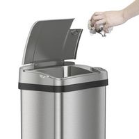 iTouchless - 4 Gallon Touchless Sensor Trash Can with AbsorbX Odor Control and Fragrance, Bathroo... - Left View