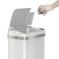 iTouchless - 4 Gallon Touchless Sensor Trash Can with AbsorbX Odor Control and Fragrance, White S... - Left View