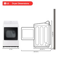 LG - 7.3 Cu. Ft. Smart Electric Dryer with Sensor Dry - Alpine White - Left View