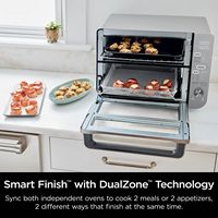 Ninja - Double Stack XL Countertop Oven & Air Fryer with Pro Cook System - Stainless Steel - Left View