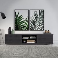 CorLiving - Hollywood Collection TV Stand with Open and Closed Cabinets for Most TVs up to 85