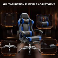 Bestier - Gaming Chair - PU Leather Fixed up Armrest Comfy Lumbar Support Ergonomic Arm Chair Wit... - Left View