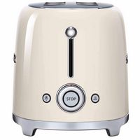 SMEG TSF02 4-Slice Long Wide-Slot Toaster - Cream - Left View