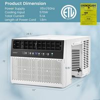 Costway 6300 BTU (10000 BTU Ashrae) Window Air Conditioner with Remote, LED Control Panel, up to ... - Left View