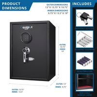 Barska - 1.45 Cu Ft Large Digital Keypad Safe-Solid Steel with 3 Deadbolts, Removable Shelves, An... - Left View