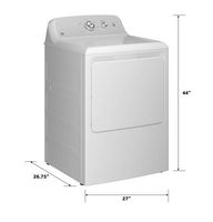 GE - 6.2 Cu. Ft. Electric Dryer with Shallow Depth Design - White with Silver Matte - Left View