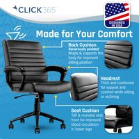 Click365 - Transform 3.0 Extra Comfort Ergonomic Mid-Back Desk Chair - Black - Left View