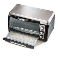 Hamilton Beach - 6 Slice Capacity Toaster Oven - Black - Left View