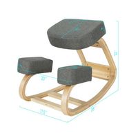 Costway - Ergonomic Upright Posture Kneeling Rocking Office Chair Stool - Grey - Left View