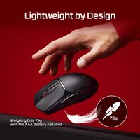 HyperX - Pulsefire Fuse Lightweight Wireless Optical Gaming Mouse with RGB Lighting - Wireless - ... - Left View