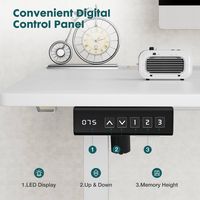 Bestier Electric Adjustable Standing Computer Office Desk with Splice Board, 2 Hooks, and Wire Ho... - Left View