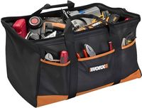 WORX - Large Zippered Tool Tote - Black - Left View
