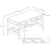 CorLiving - WFP-280-D Folio Two Drawer Desk - Dark Brown - Left View