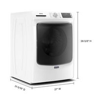 Maytag - 4.5 Cu. Ft. High-Efficiency Stackable Front Load Washer with Steam and Fresh Spin - White - Left View