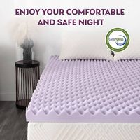 Bestier - 4 Inch Egg Crate Memory Foam Mattress Topper, Cooling Gel Infused Foam Mattress Topper ... - Left View
