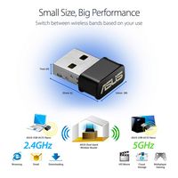ASUS - USB-AC53 Nano AC1200 Dual-Band Wi-Fi 5 USB Network Adapter - Black - Left View