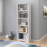 CorLiving - Quadra Collection 5 Shelf Floor-Standing Bookcase - White - Left View