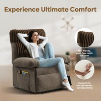 Bestier - Triple Motor Power Lift Recliner Chair with Removable Cover Lumbar Pillow and Side Pock... - Left View