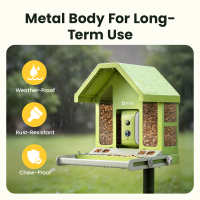 BIRDFY - Smart Bird Feeder with Camera, Durable Metal Bird Feeders for Outdoors, AI Identify Bird... - Left View