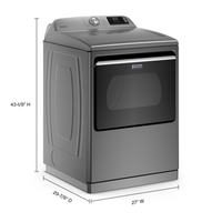 Maytag - 7.4 Cu. Ft. Smart Electric Dryer with Steam and Extra Power Button - Metallic Slate - Left View
