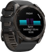 Garmin - fēnix 8 AMOLED Sapphire GPS Smartwatch 51mm Fiber-reinforced polymer - Carbon Gray DLC T... - Left View