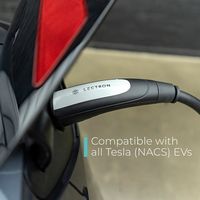 Lectron - Tesla Level 1 NEMA 5-15 Electric Vehicle (EV) Charger-up to 15A-16' - Black - Left View