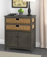 Click Decor - Nelson Storage and 2-Door Cabinet - Dark Gray - Left View