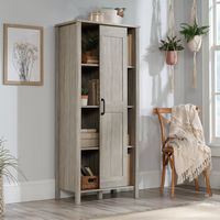 Sauder - Spring Maple Sliding Door Storage Cabinet - Left View