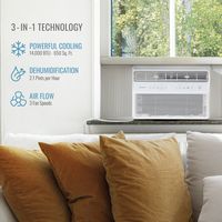 Keystone - 650 Sq. Ft 14,000 BTU Window Mounted Inverter Air Conditioner - White - Left View