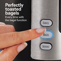 Hamilton Beach - 2-Slice Wide-Slot Toaster - Black - Left View