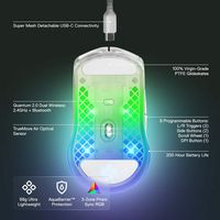 SteelSeries - Aerox 3 Super Light Honeycomb Wireless RGB Optical Gaming Mouse - Wireless - Ghost ... - Left View