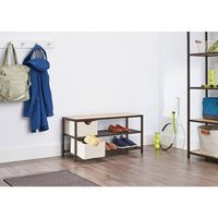 TRINITY - 3-Tier Shoe Bench w/ Baskets | Bronze Anthracite - Bronze Anthracite® - Left View