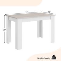 Costway Dining Table 47 Inch Kitchen Dining Table Rectangular for Small Space - Light Gray - Left View