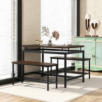 Costway 3 PCS Dining Table Set for 4 w/ 43