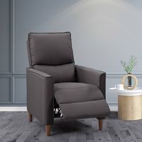 CorLiving - Alder Manual Fabric Recliner - Dark Grey - Left View